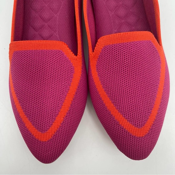 BIRDIES Shoes Blackbird Pointed Flats Slip On Pink & Orange Washable NWT Size 7 - Picture 5 of 11